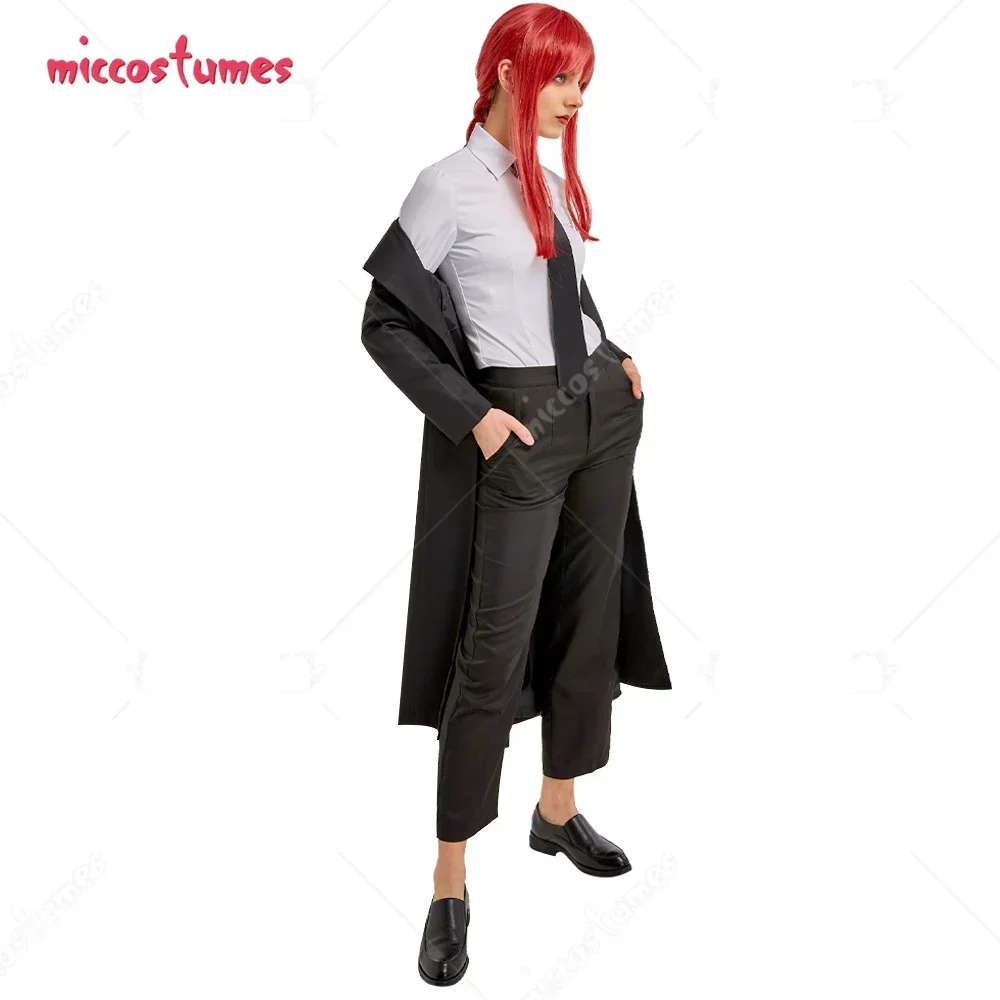 Miccostumes Women Anime Cosplay Costume Long Coat Suit with Pants and Shirt