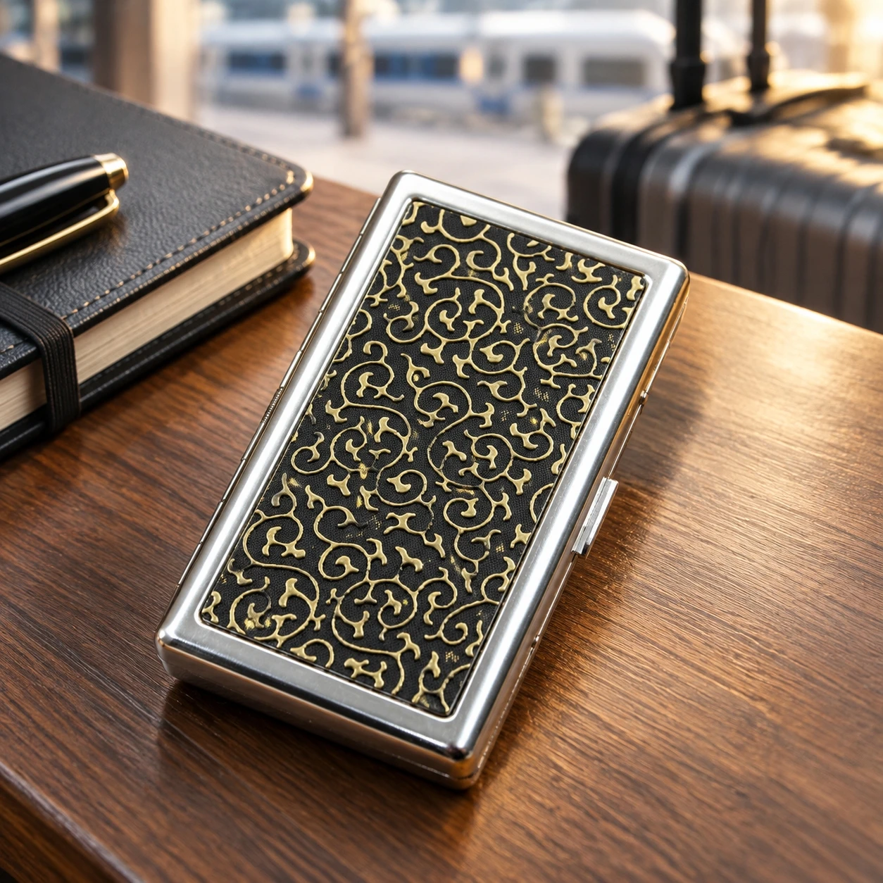 Travel Cigarette Case Ultra-Thin Metal Holder Box Portable Moisture-Proof Stainless Steel Case for Daily Commute Outdoor Use