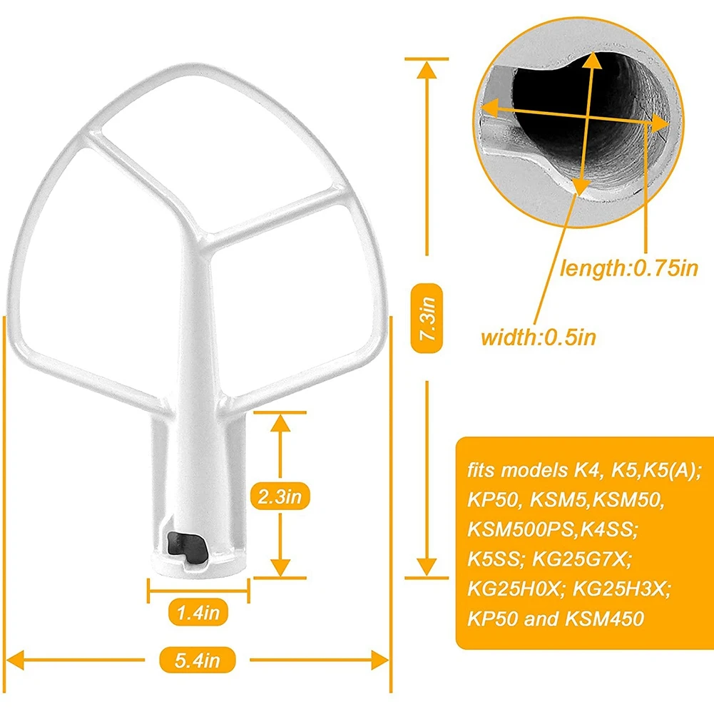 Mezclador de cocina K5AB K5SS, batidor plano recubierto, reemplazo para mezclador KitchenAid W10807813, accesorios 9707670