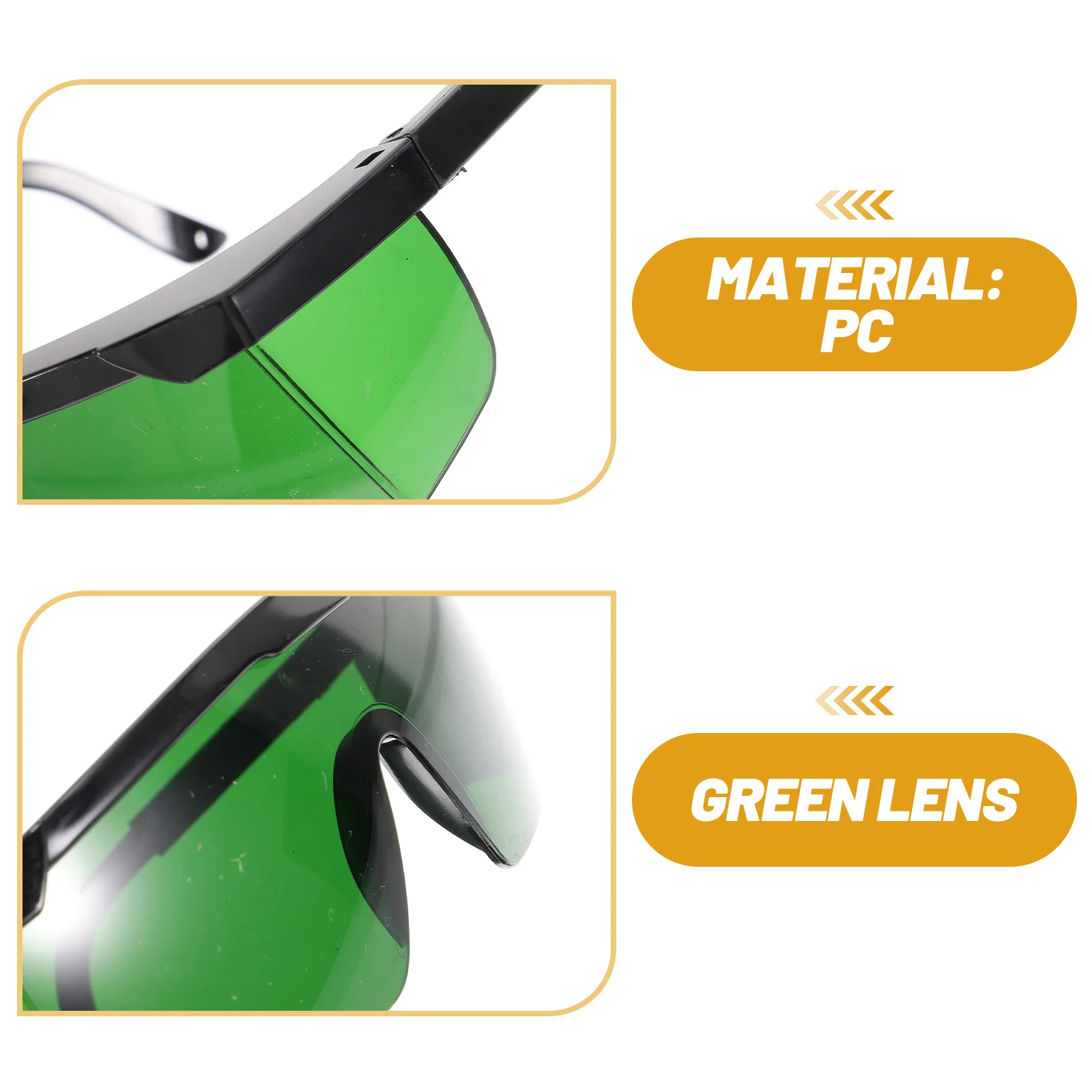 Laser Safety Goggles Black Frame Wrap Around Design Anti-Scratch Non-Slip Protection for Welding Industrial Use