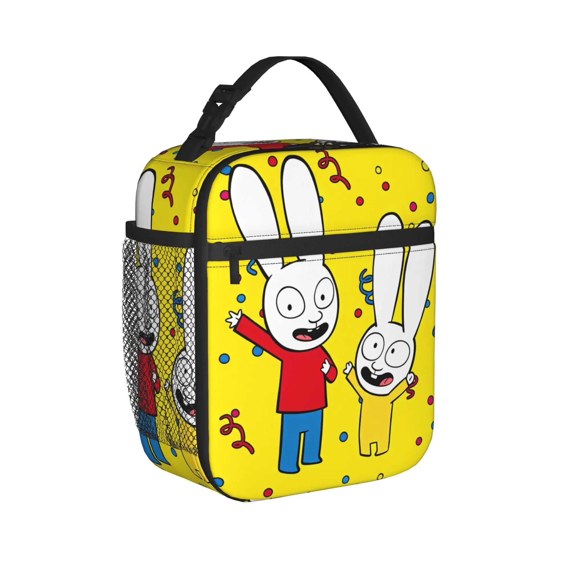 Simons Super Rabbits   Lunch Bag For Women  Custom Lunch Box Funny Picnic Cooler Bag Portable Oxford Tote Food Bags