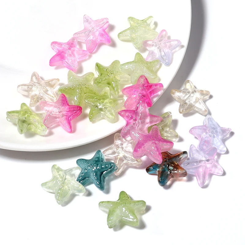 50 stücke Seestern Form Kreis Lampwork Tschechische Glas Perlen Lose Spacer Perlen Für DIY Schmuck Machen Armband Neaklace Zubehör