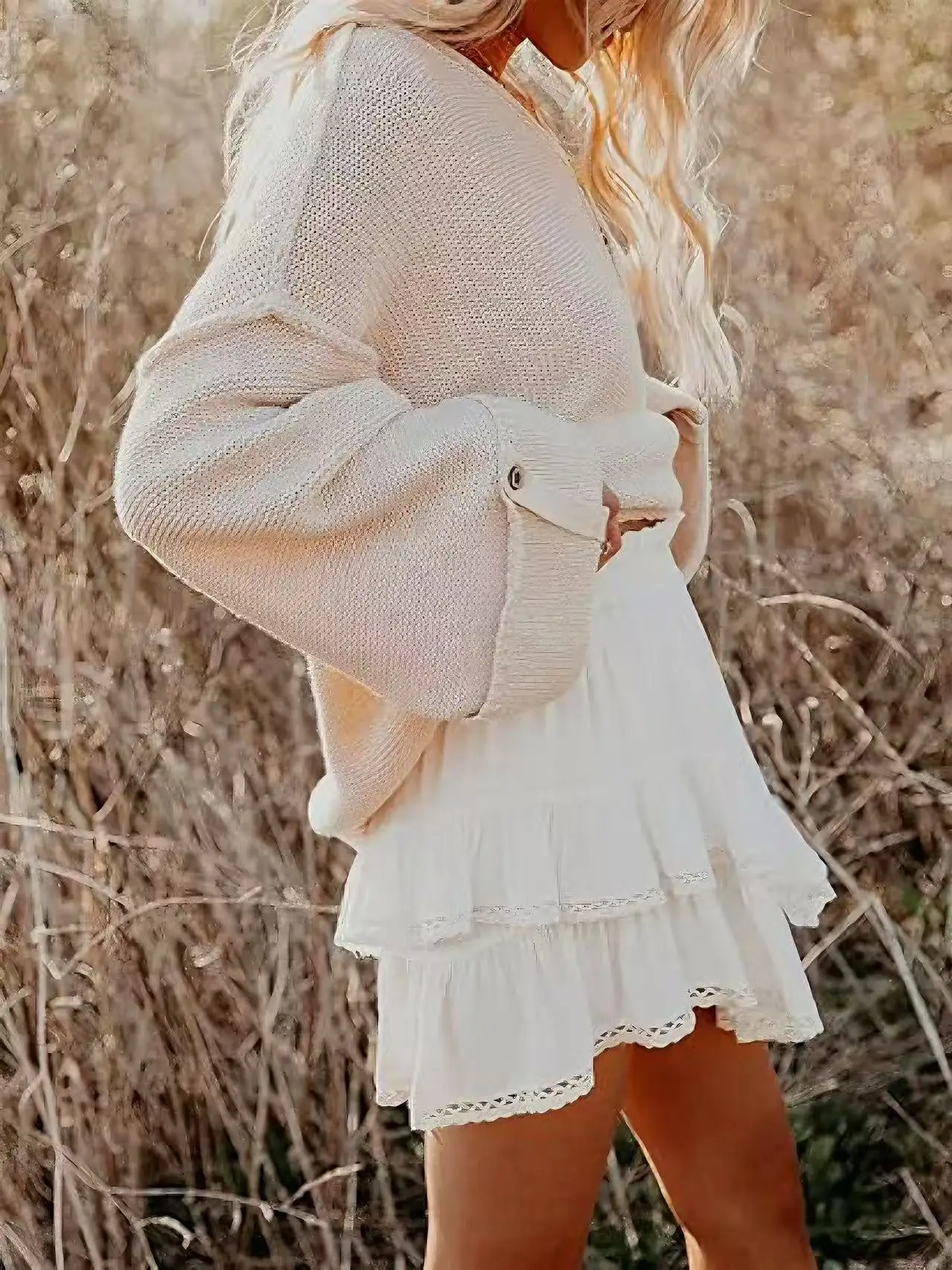 Women's High Waist Pleated Layered Short Skirt Casual Bohemian Style for Golf Tennis Cake Occasions