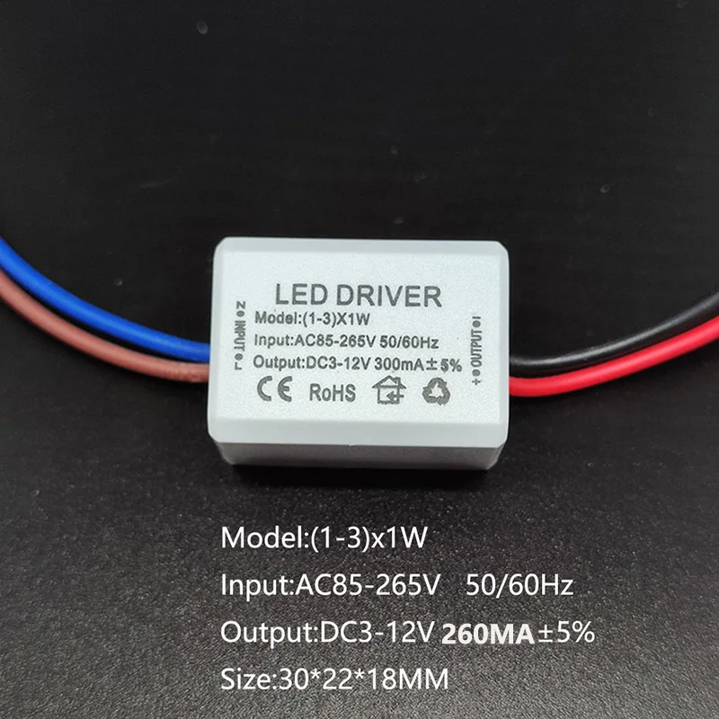 LED Dviver 260 /450mA 1W-3W LED Power Supply Adapt AC 85-265V TO DC3-12V LED Light Transformers Driver for LED