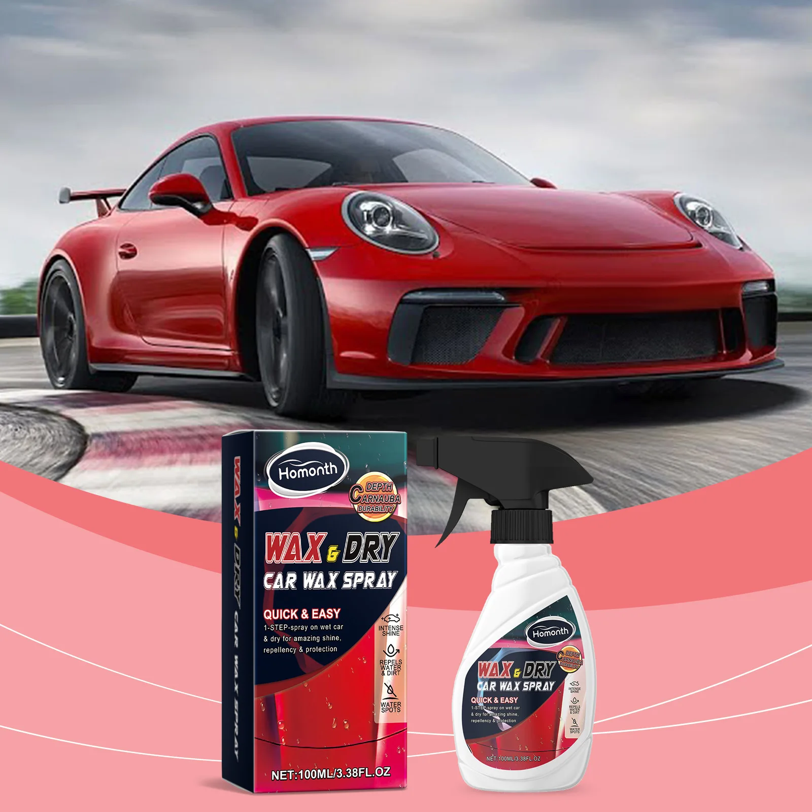 

Car Paint Coating Spray 100ml - UV Protection & Gloss Enhancer, Helps Repel Dirt & Water, Easy Spray Application