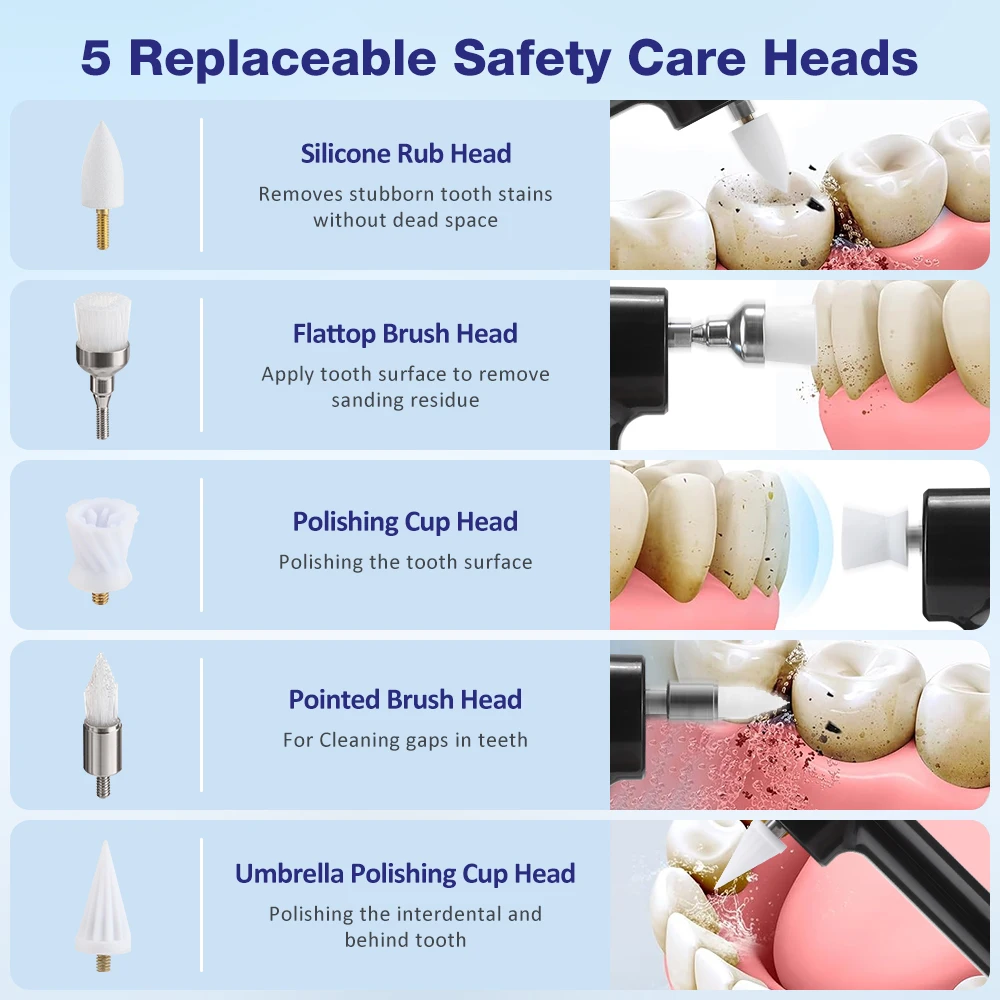 Elektryczna polerka do zębów skaler dentystyczny plamy płytka nazębna środek do usuwania kamienia nazębnego szczoteczka do zębów dla dorosłych