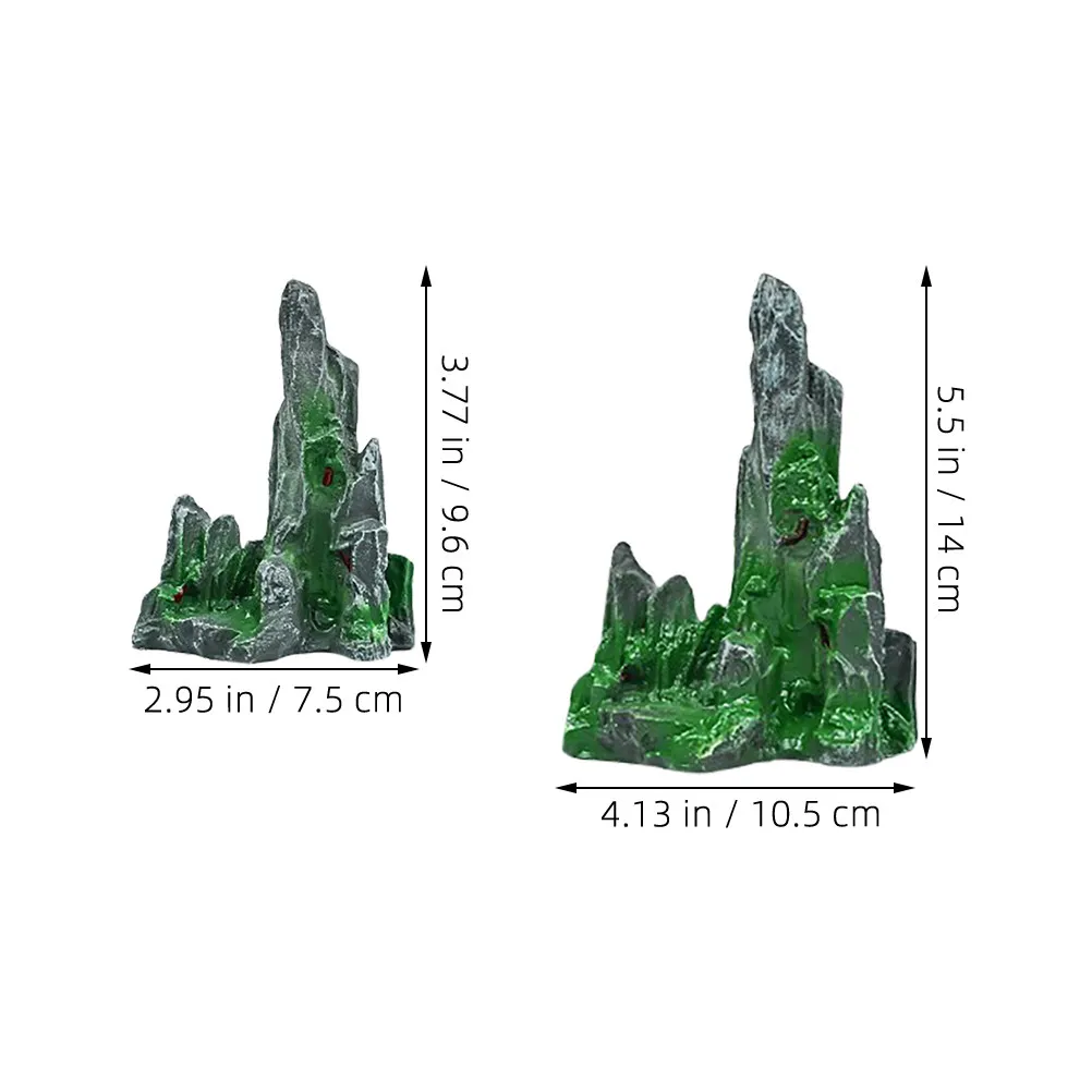 2Pcs Aquarium Turntable Decorations Rotating Artificial Mountain Rock Sushi Plate Ornaments Large Fish Tank Decor Resin Bridge
