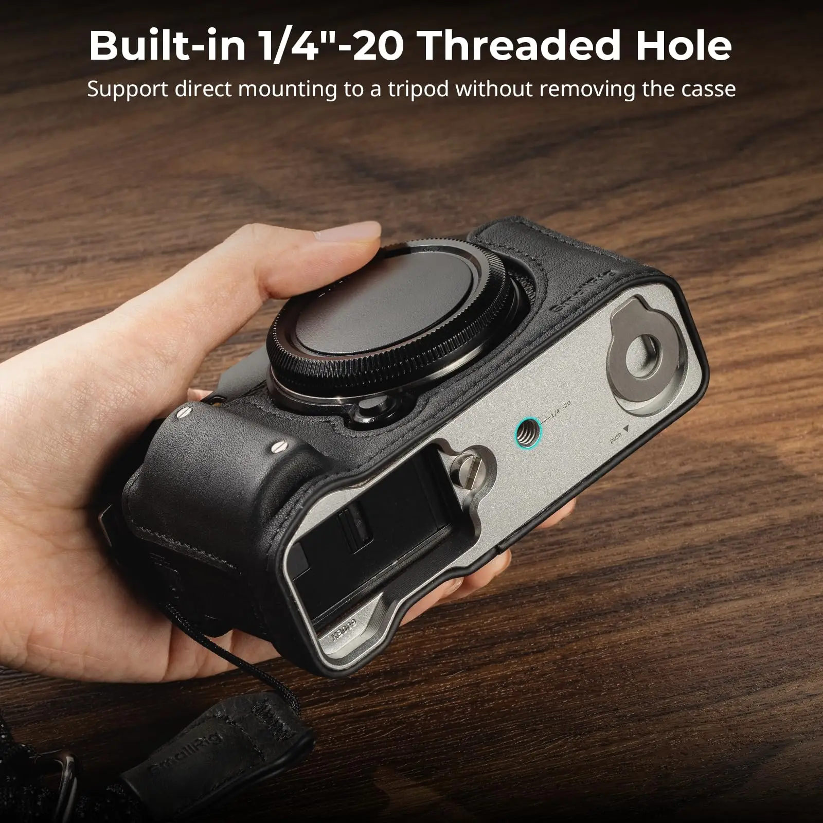 Punho da câmera SmallRig X-M5, kit de meia capa de couro da câmera para FUJIFILM X-M5 preto e marrom pode escolher carga 10 kg 4879