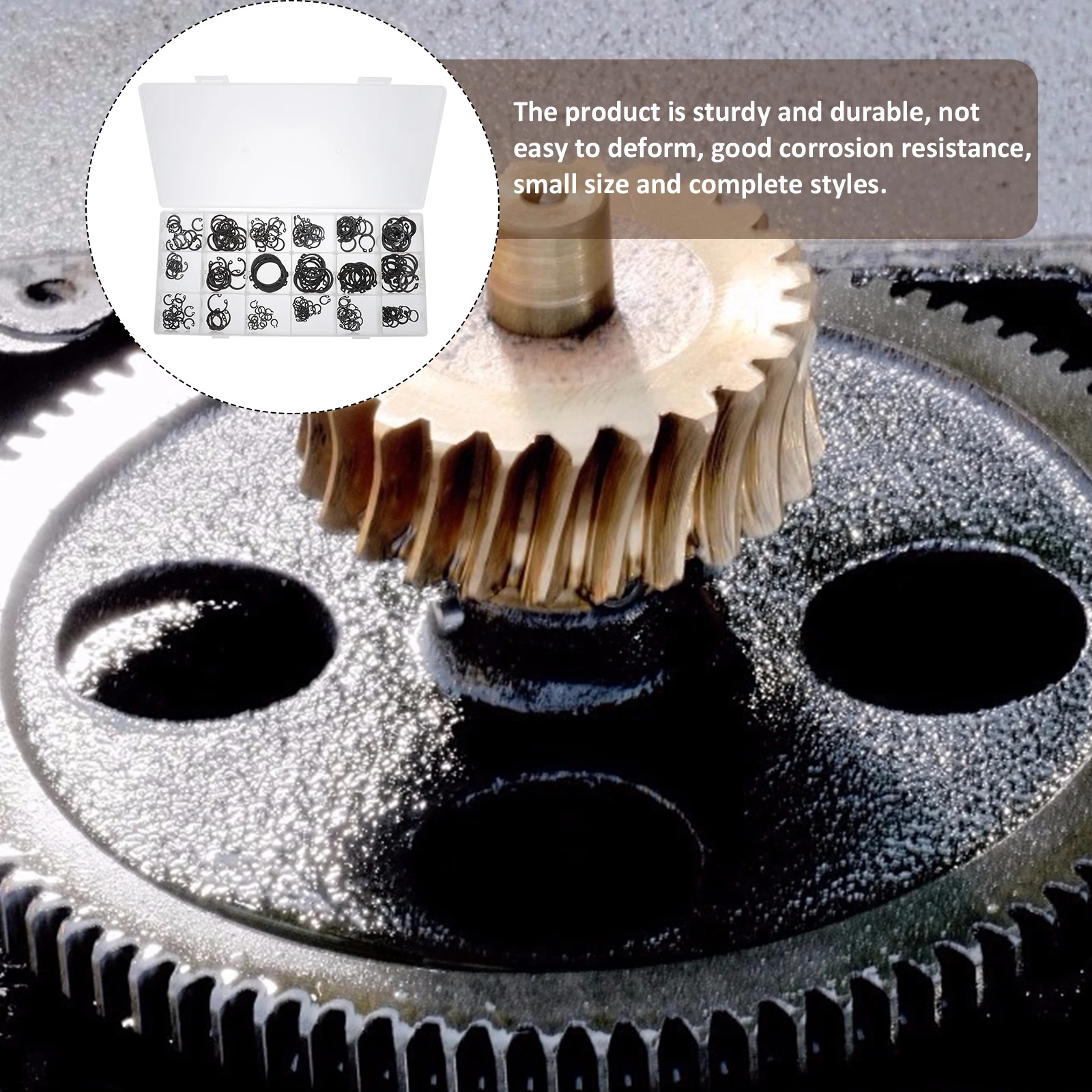 

1 Set Carbon Steel C-Clip Shaft Snap Ring Retaining Clamp External Clip For Bearing Fixing Tool Kit Durable No Burrs