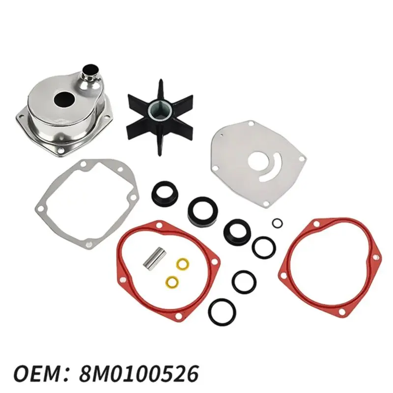 For Mercruiser Mercury 35-300HP 2-4-Stroke Engines Outboard Water Pump Impeller Repair Replacement Kit 478M0100526 47-8M0100526