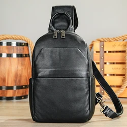 WESTAL Genuine Leather Chest Bag Casual Men's Shoulder Bag Vintage Crossbody Bags For Men Cross Bags Designer Men's Purse