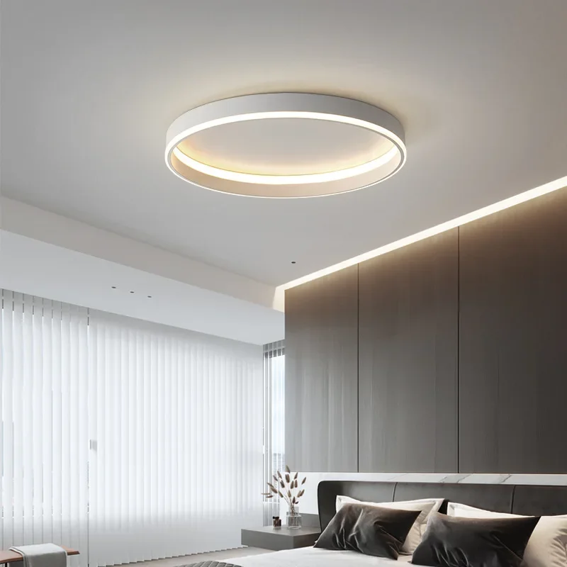 Imagem -05 - Nordic Minimalista Rodada Led Lâmpada do Teto Lustre Quarto Loft Varanda Track Light Home Decor Luminárias de Interior