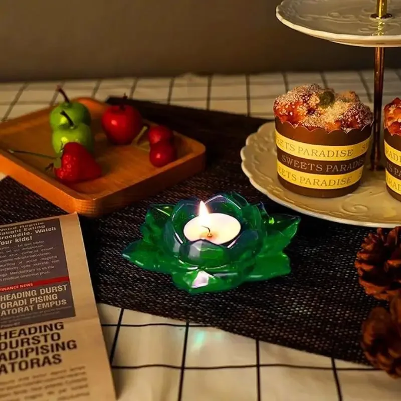 Silicone Candle Holder Molds Silicone Lotus Flower Mold Candlestick Resin Molds Lotus Tealight Candle Holder Lotus Flower Epoxy