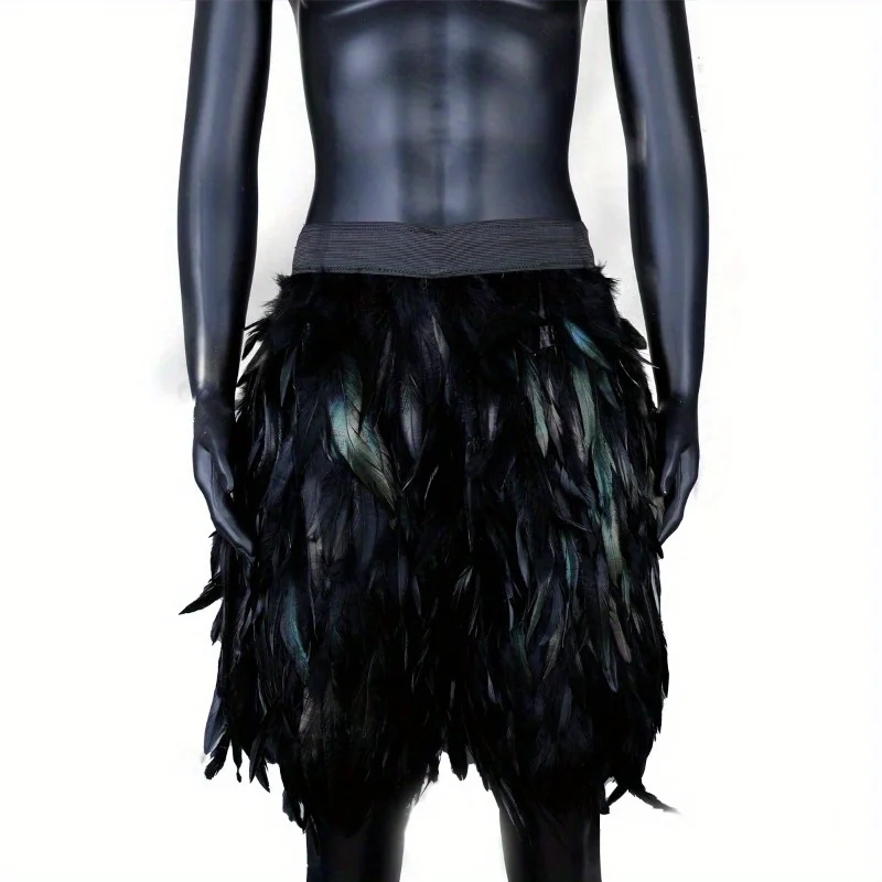 

punk style Men's Gothic Chicken Feather Shorts Lightweight Comfortable for Halloween Rave Parties