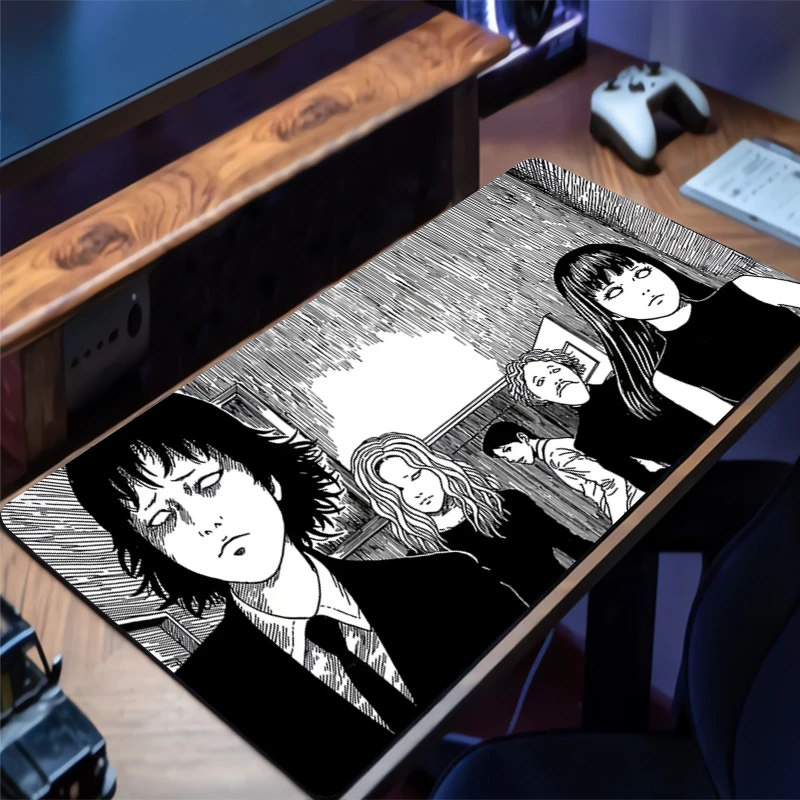 Mousepad J-junji Ito Computer Game Mouse Pad Gaming Accessories Large Non-Slip Printing Deskmat Keyboard Pad PC carpet Mousepad
