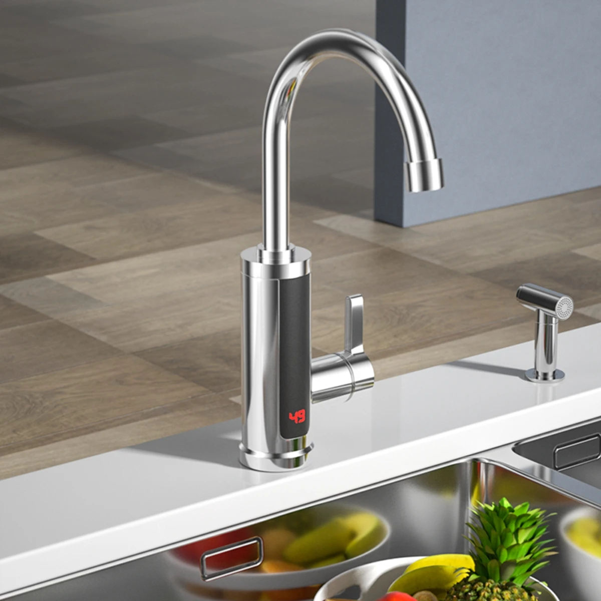 Instantaneous Digital Display Electric Kitchen and Bathroom Quick-heating Heating Faucet RX-011-1