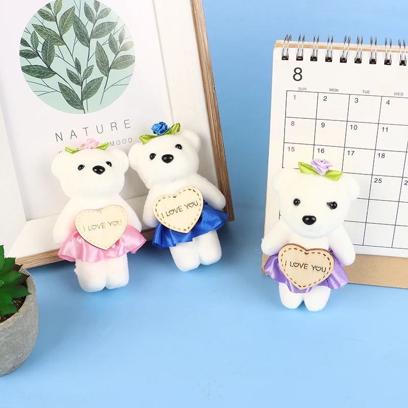 10pcs/set 10cm Love Bear Bouquet Small Bear Couple Bear Gift Packaging Wedding Gift Birthday Present