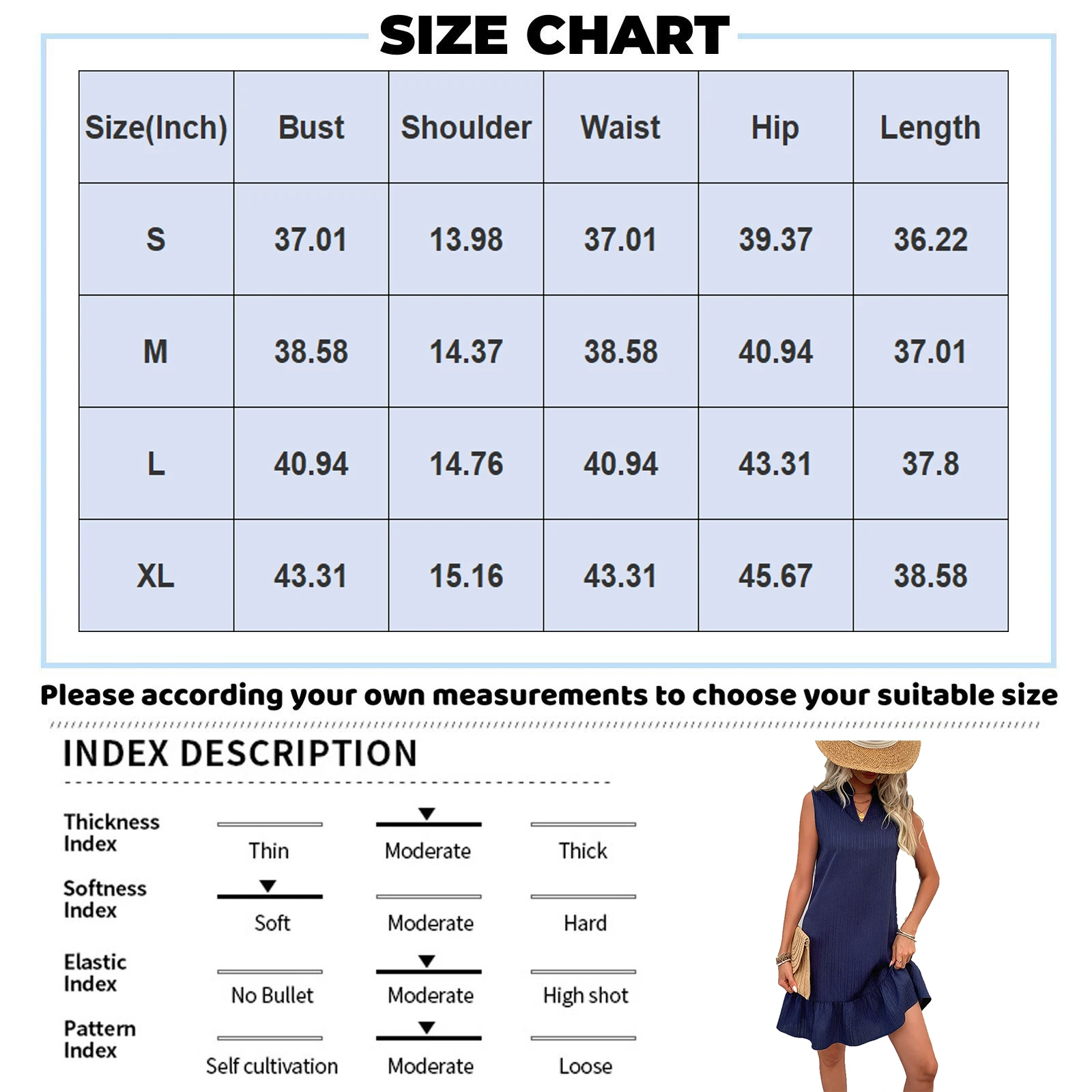 فستان نسائي عصري غير رسمي بلون سادة وياقة على شكل V وتصميم فضفاض بدون أكمام مع حواف مكشكشة مريح وناعم للارتداء في الهواء الطلق