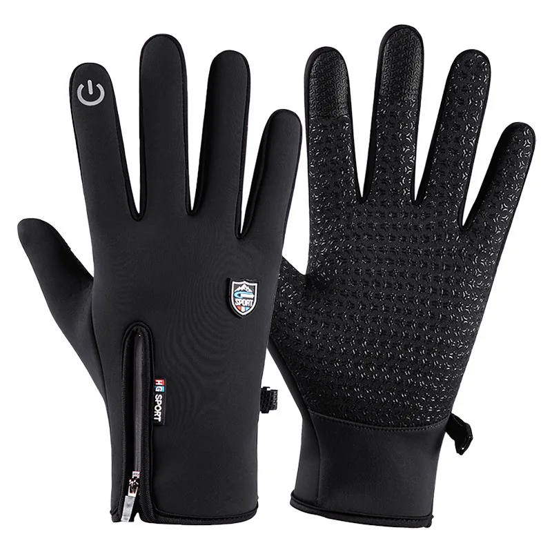 AliExpress Warm Gloves for Men Women Winter Cycling Windproof Motorcyclist Waterproof Thermal Zipper Non-slip