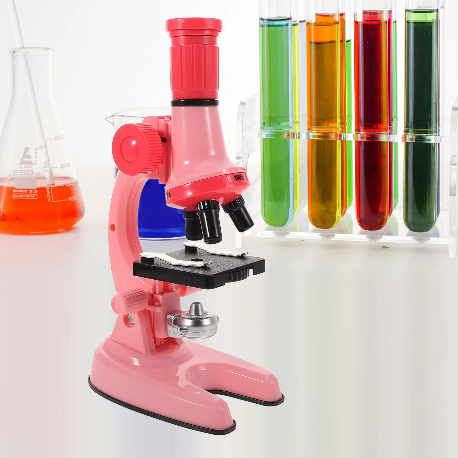 

1Set Kids Microscope Science Experiment Set Portable Educational Kit for Children Microscope Accessories Kids Science Kits