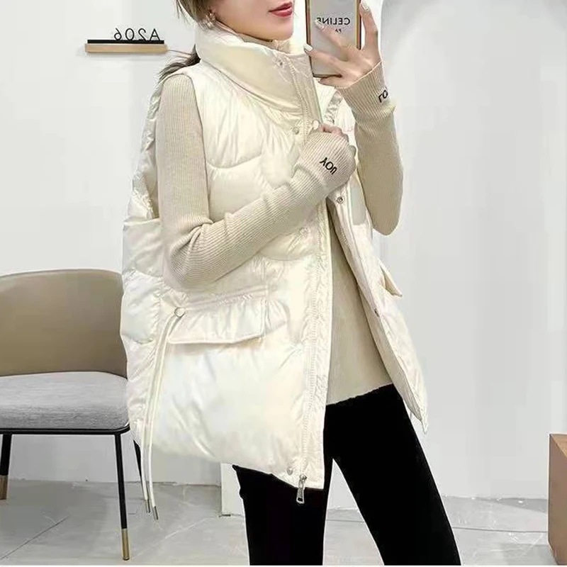 Winter Coat Women 2024 New Sustans Vest New In Outerwears Loose Casual Women\'s Jacket Sleeveless Fashion Plus Size Top All Match