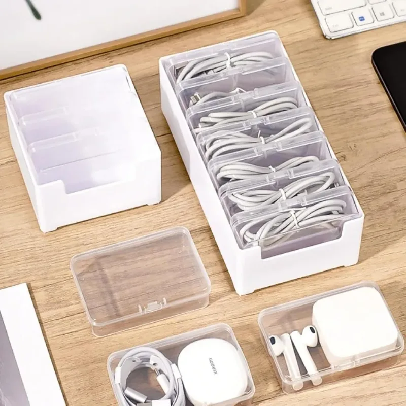 Multifunktionale Kabelorganisator-Box für Schreibtisch, Kabelmanagement, Ladekabel- und Kopfhörerhalter, Bürozubehör für Zuhause und Büro – Detail 12