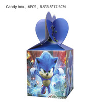 6pcs 8.5*17.5cm Sonic Candy Box Cute Candy Gift Paper Bag Party Favors Baby Shower Decorations