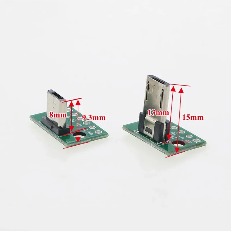 USB 2.0 Micro-Stecker Vertikaler Anschluss PCB-Konverter-Adapterplatine 180 Grad Vertikal 5 Stück Quadratisch – Detail 5