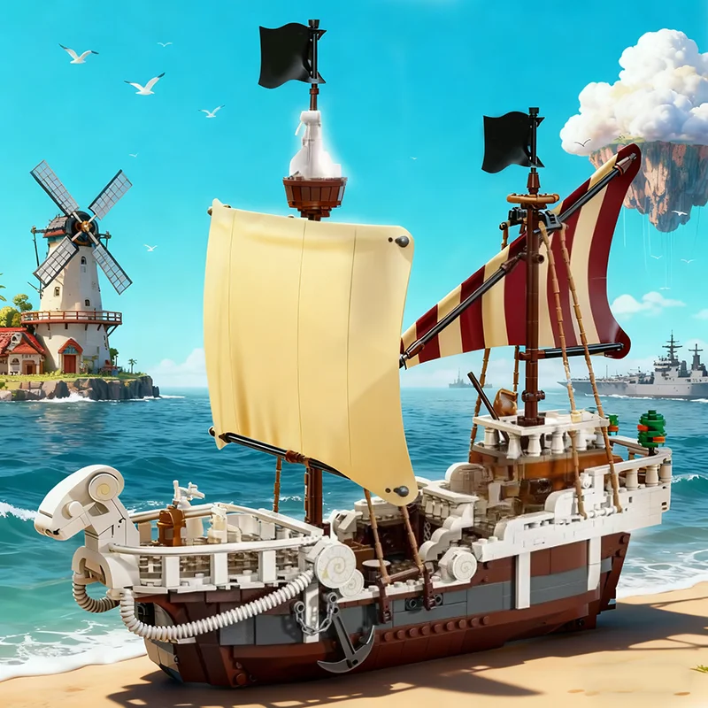 

1367 шт., строительные блоки с героями мультфильмов «Веселый пиратский корабль», модель карибского приключения, сборные кирпичи, игрушка в подарок для детей, мальчиков и взрослых