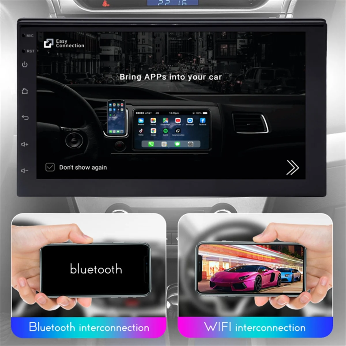 TS7 Car Radio Multimedia Video Player for Volkswagen Nissan Hyundai Kia Toyota Android Auto 2 Din Carplay GPS 7 Inches