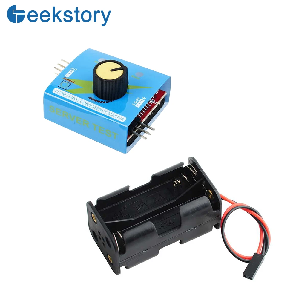 4 Cell AA Battery Holder Case with JR Connector 2P+3CH Digital Servo Tester ESC Speed Controller for Helicopter Car Boat Robot