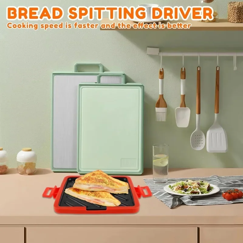 Food-Grade Silicone Microwave Sandwich Maker Easy To Use Adjustable Silicone Handle Quick And Even Cooking Of Crispy Raw Wood
