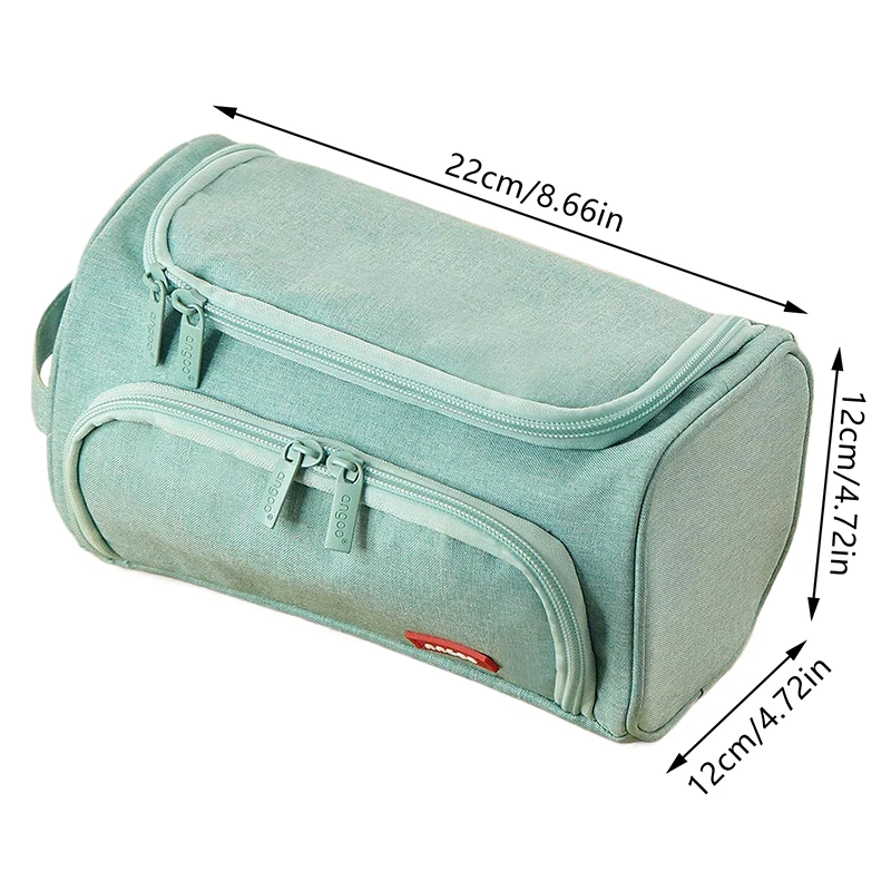 Dual-side Open Pen Bag Pencil Case Big Capacity Hand-held Storage Pouch Stationery Organizer For School College