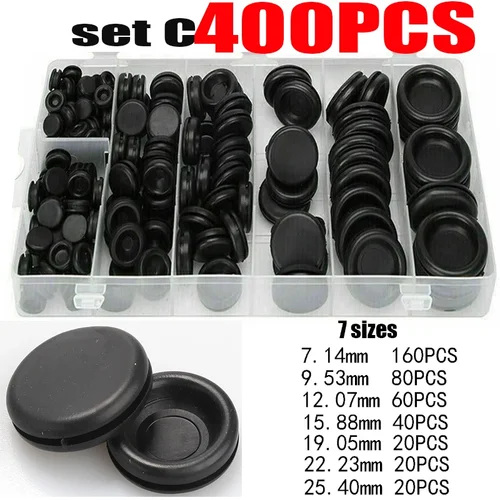 Imagen 1 del producto 170/200/400 Uds surtido de ojales de goma agujero de cortafuegos Kit de juntas de ojal de alambre eléctrico para enchufe de Cable y Cable 7-25mm junta tórica
