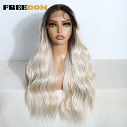 FREEDOM Long Wavy Synthetic Lace Front Wigs For Women 26