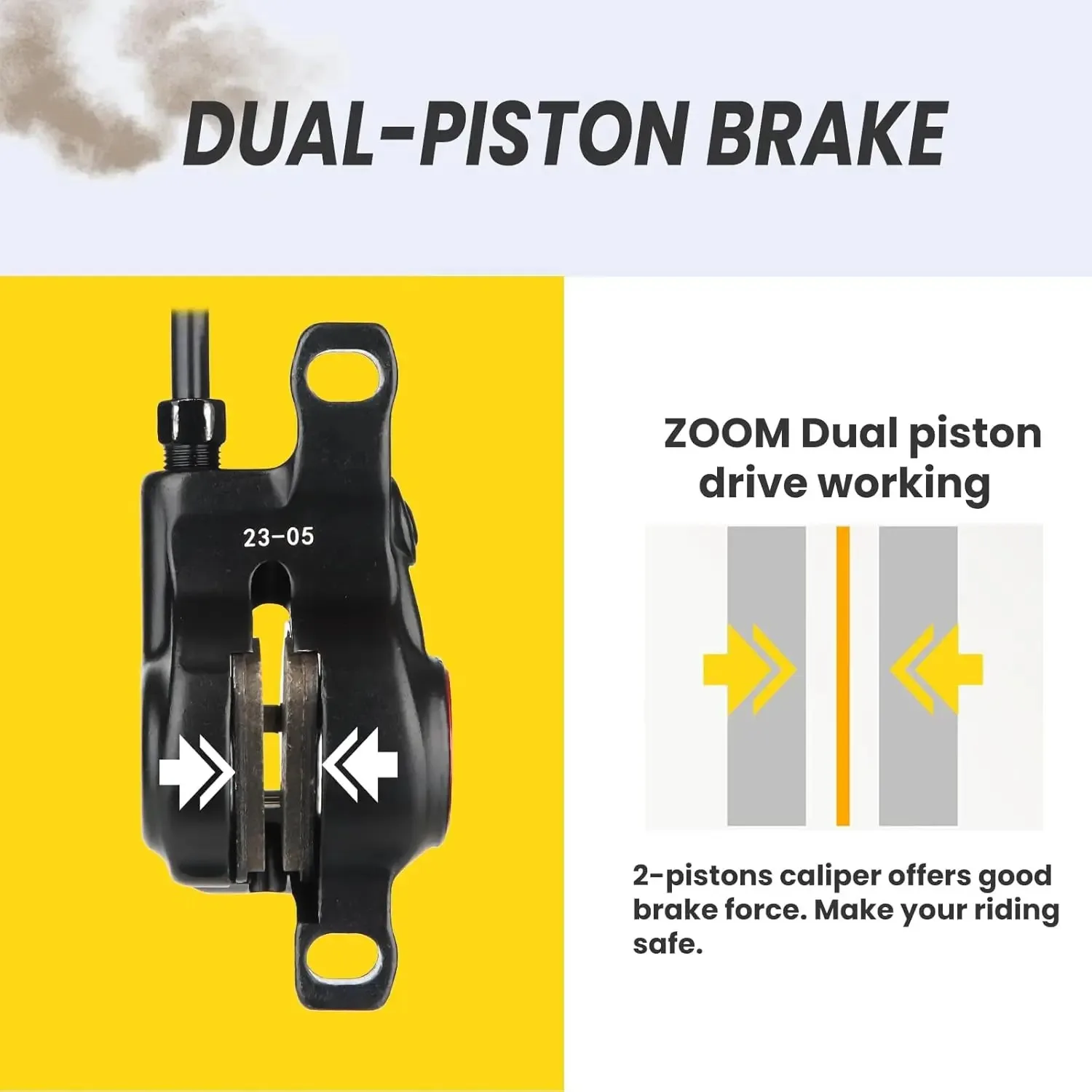 

Гидравлический дисковый тормоз Zoom H875E MTB Hycline для электровелосипедов, 2-поршневой, с отключением питания, для роторов 160 мм/180 мм, с адаптером для крепления