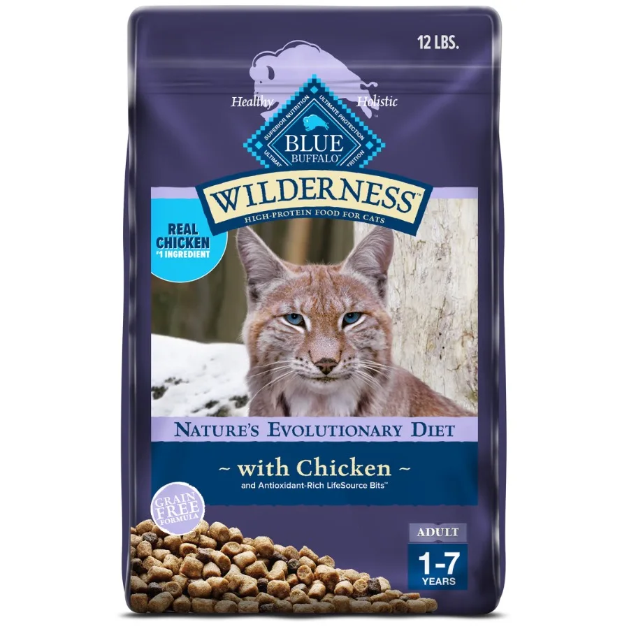 

Сухой корм для взрослых кошек Wilderness Natural с высоким содержанием белка, курица, 12 фунтов. Сумка