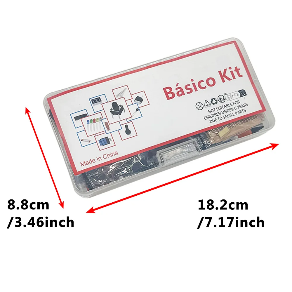 Elecrtonics-Kit básico divertido para Arduino Uno R3, placa de pruebas de 830 orificios, Kit de aprendizaje de arranque Dupont Elecrtonics