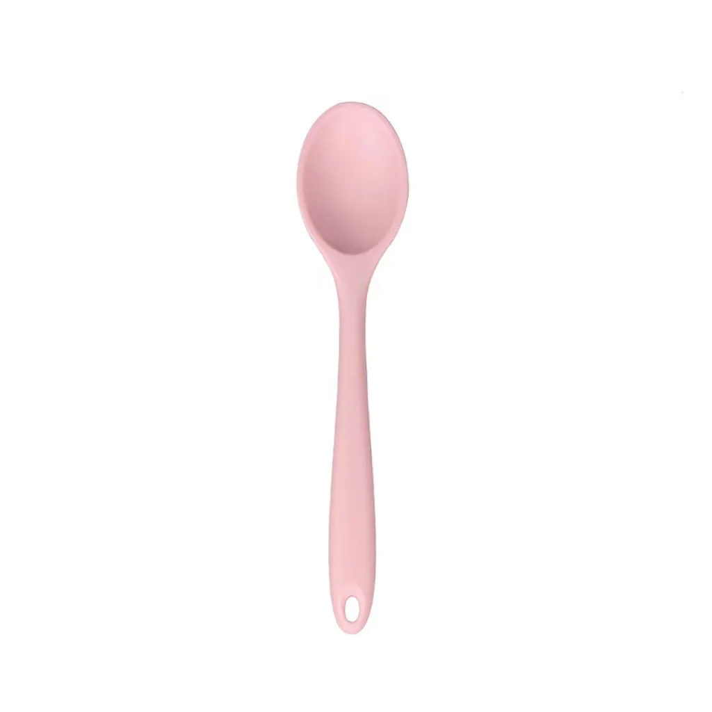 Colorful Silicone Spoon Heat Resistant Non-stick Rice Spoons Kitchenware Tableware Learning Spoon Cooking Kitchen Tool tableware