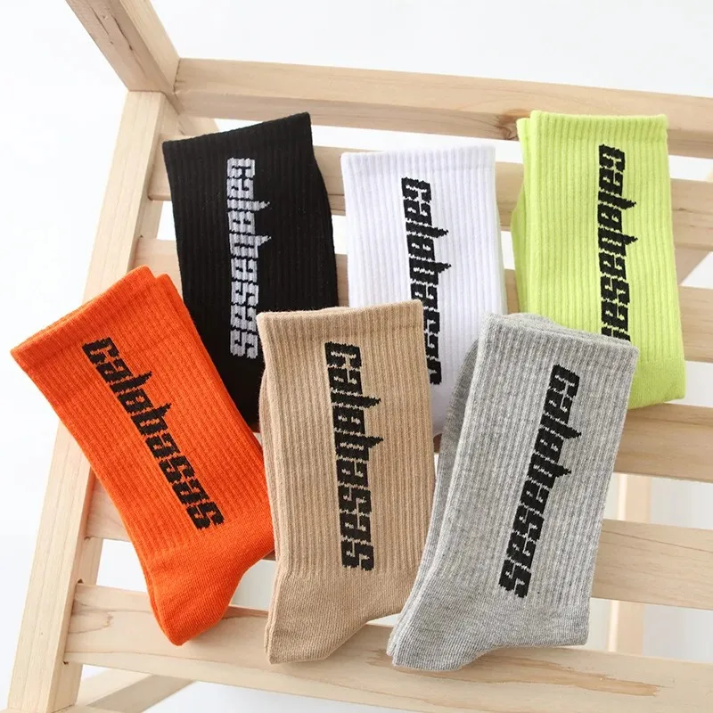 4Pair Socks Men Sports Breathable Socks Long Tube Cotton Socks Skateboard Casual Male Women Couples Fashion Hip-hop Tide Socks