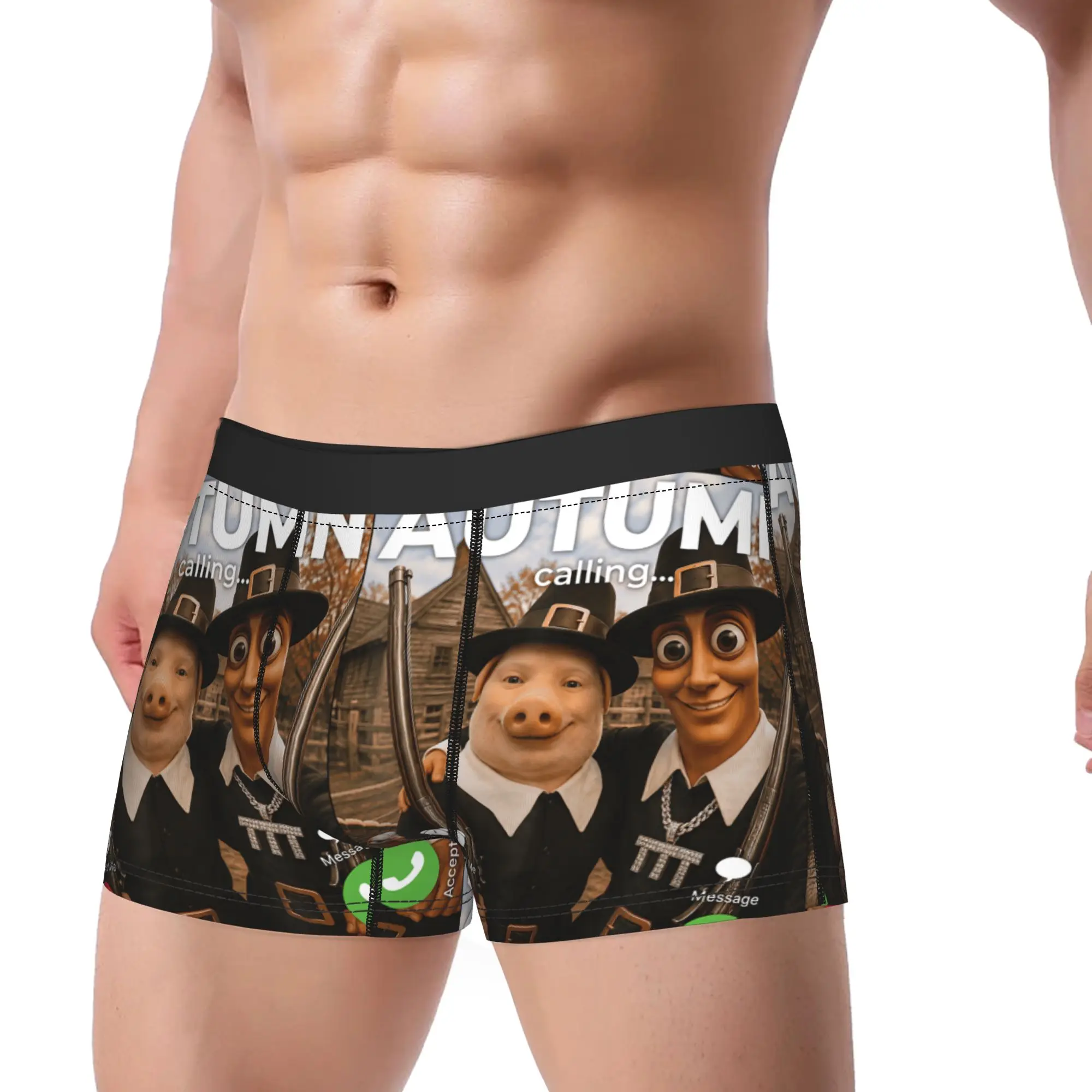 Tung Sahur John Pork Brainrot Duo Turkey Hunting Adventure Boxershorts Pouch Underwear Boxer Brief Classic Men Underpants