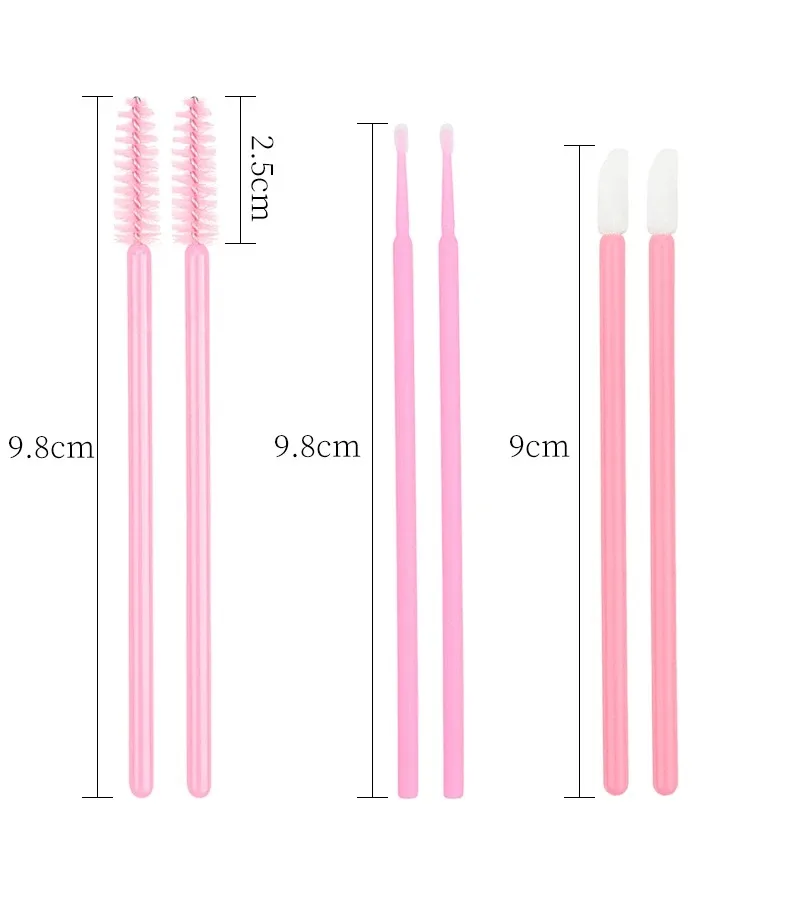 200pcs Disposable Brushes Set Mascara Wands Lip Brushes Microbrush Applicator Swab for Eyelash Extension Eyebrow Makeup Tools