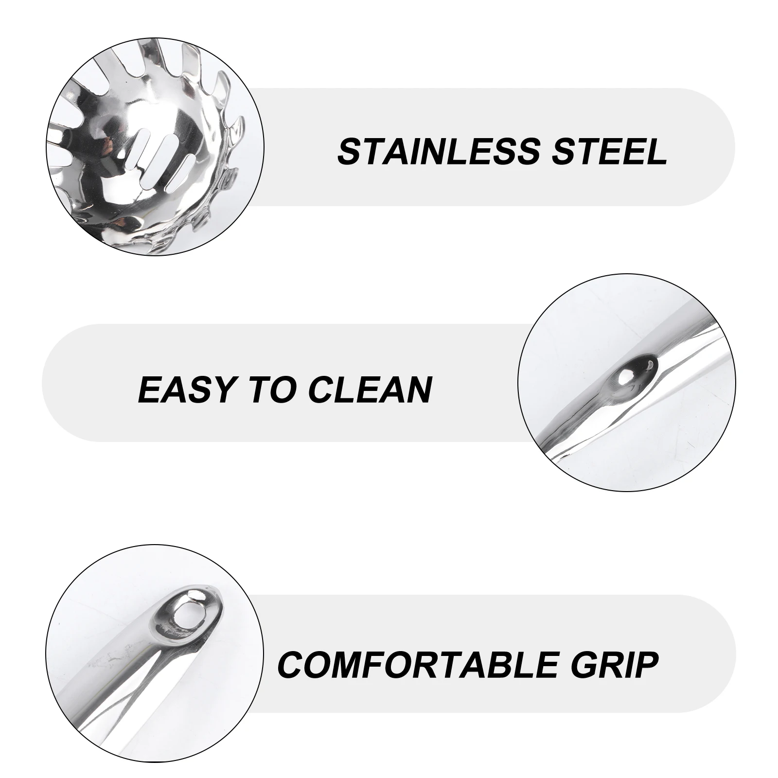 

Stainless Steel Slotted Spoon Strainer for Noodles Pasta Colander Skimmer Eco Friendly Anti Rust Long Handle Kitchen Wall Mount