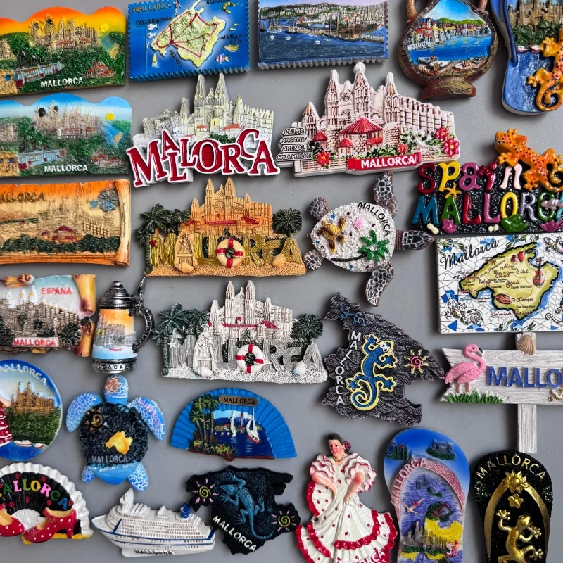 Spain Mallorca Fridge Magnets Balearic Islands MediterraneanTourism Memorial Decor Crafts Magnetic Refrigerator Sticker Gift