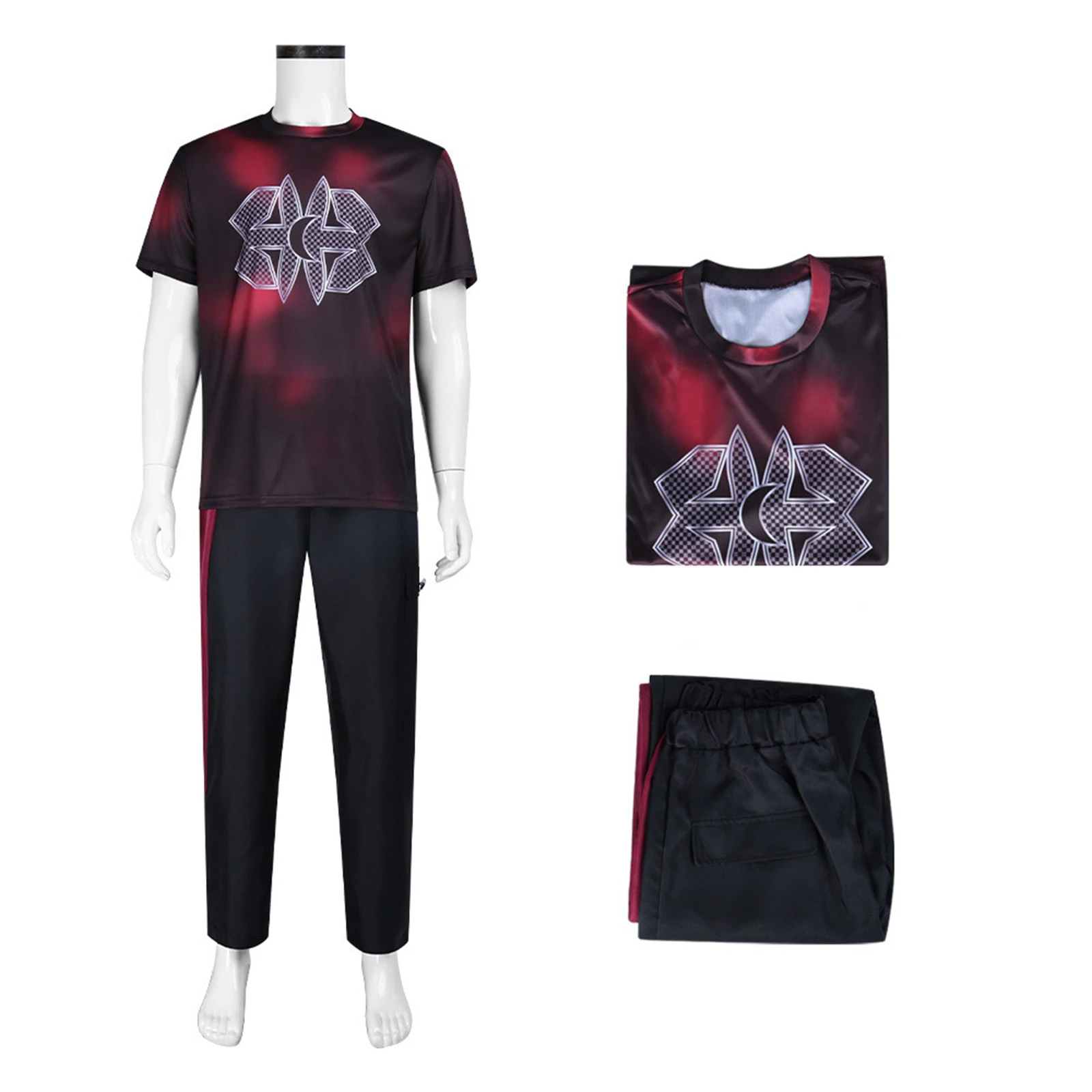 

High Victor Cosplay Costume Movie Men'S Red T-Shirt Sports Pants Set School Uniform Casual Wear Halloween Outfit Set