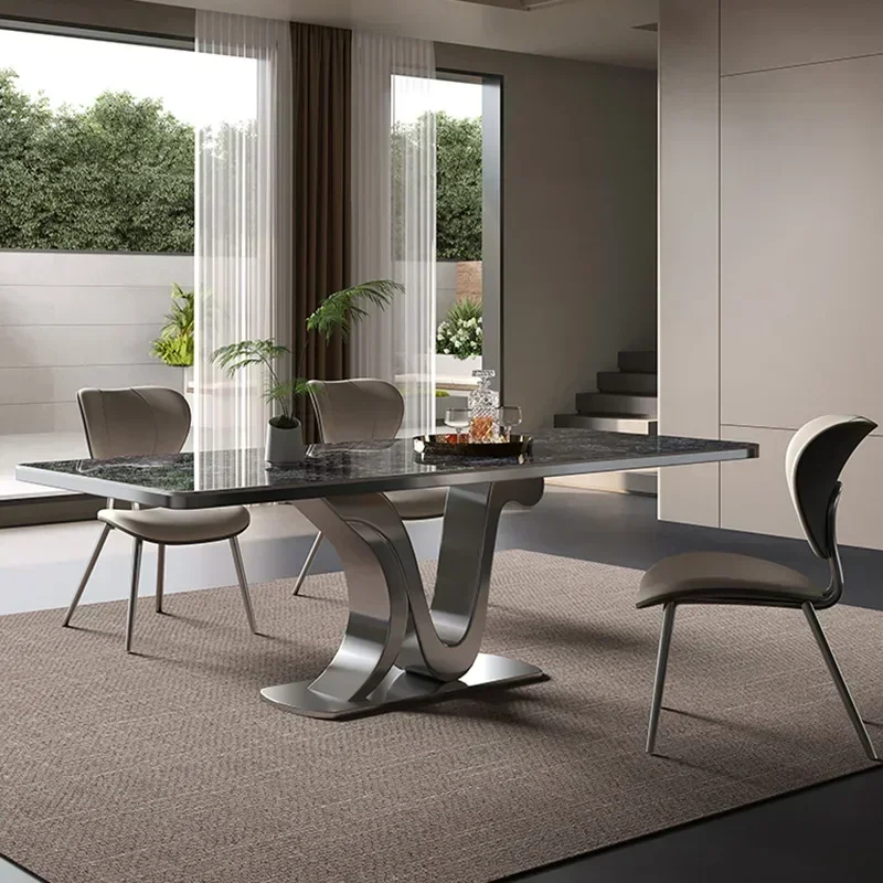 Luxury Nordic Dining Table Marble Modern Style Home Kitchen Dining Table Legs Metal Mesas De Comedor Garden Furniture Sets