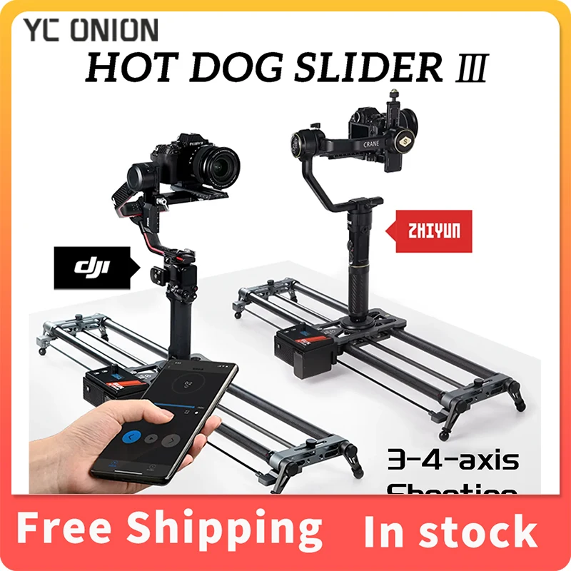 

YC Onion Hot Dog 3.0 Camera Slider Motorized Rail Dolly Low Noise Motor 60-120CM App Control Camera Video Shooting