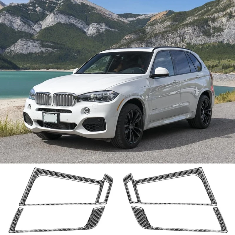 Carbon Fiber Side Air Condition Air Vent Outlet Frame Cover Trim Accessories For BMW- X5 F15 2014-2018 LHD