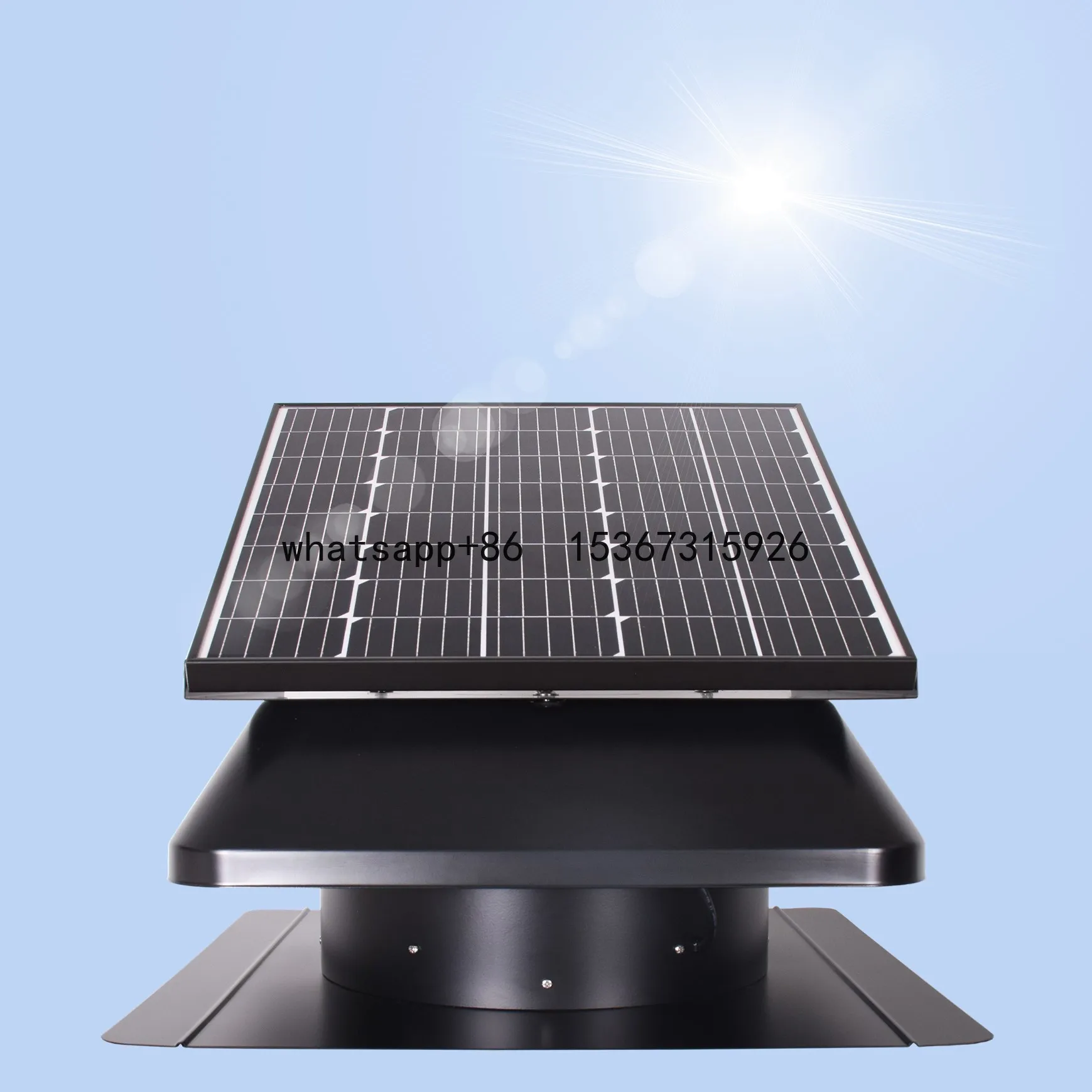 With 50W Solar Panel Industrial Roof Attic Exhaust Fan Smart Hybrid Power Solar Energy Ventilation Related Product Roof Vent Fan