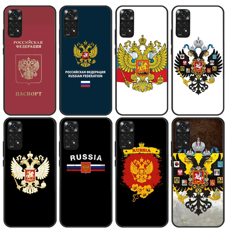 Russia Flag Coat Of Arms For Xiaomi Redmi Note 11 Pro Case For Redmi Note 8 9 12 10 Pro 9S 10S 11S 9A 9C 10C Cover